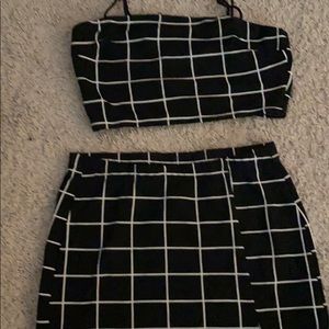 Black and white top and skirt set